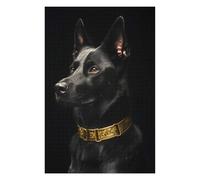 Adult Jigsaw75x50cm/1000pcs Black & Gold Belgian Malinois Puzzles for Adults DIY Toys Precision Cutting Unique Gifts for Birthday And Christmas 75x50cm/1000pcs