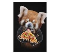Adult Jigsaw75x50cm/1000pcs Cute Red Panda Love Pizza Puzzles for Adults DIY Toys Precision Cutting Unique Gifts for Birthday And Christmas 75x50cm/1000pcs