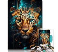 Adult Jigsaws 1000 Piece African Leopard 1000 Pieces for Adults,Quiz Game Wall Decoration Unique Birthday And Xmas Gifts (size 75x50cm)