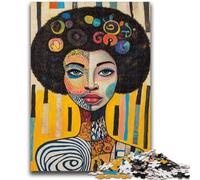 Adult Jigsaws 1000 Piece African Woman Oil Painting Stress Reliever Difficult Challenge Every Piece Is Unique - Challenging Family Fun Game 50x75cm