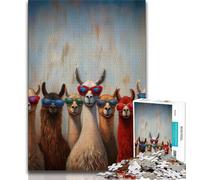 Adult Jigsaws 1000 Piece Alpaca Art,Stress Reliever Difficult Challenge Every Piece Is Unique - Challenging Family Fun Game (38x26cm)