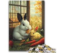 Adult Jigsaws 1000 Piece Animal Rabbit, Game Toys Every Piece Is Unique - Challenging Family Fun Game for for Age 14 50X75CM