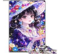 Adult Jigsaws 1000 Piece Anime Girl Wizard, Brain Teaser For Wall Decoration Unique Birthday And Xmas Gifts for for Age 14 (Size 26x38cm)