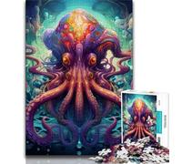 Adult Jigsaws 1000 Piece Art Octopus 1000 Piece Puzzle,Stress Reliever Difficult Challenge Unique Home Decor And Gifts 75x50cm