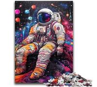 Adult Jigsaws 1000 Piece Artistic Astronauts Teenager Puzzles,Challenging Game Toys Wall Decoration Unique Birthday And Xmas Gifts (38x26cm)