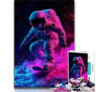 Adult Jigsaws 1000 Piece Astronaut Space Surfing 1000 Pieces for Adults,Quiz Game Wall Decoration Unique Birthday And Xmas Gifts (size 75x50cm)