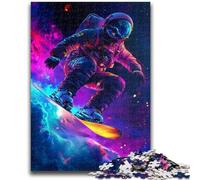 Adult Jigsaws 1000 Piece Astronaut Surfing Help The Brain Exercise Addictive Toys to Cultivate Patience Suitable for Couples 38x26cm