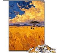 Adult Jigsaws 1000 Piece Autumn Wheat Field, Brain Teaser For Wall Decoration Unique Birthday And Xmas Gifts for for Age 14 (Size 50x75cm)