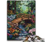 Adult Jigsaws 1000 Piece Autumn Wooden Bridge Stress Reliever Difficult Challenge Every Piece Is Unique - Challenging Family Fun Game 50x75cm