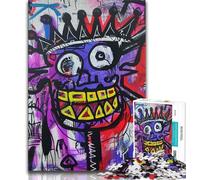 Adult Jigsaws 1000 Piece Basquiat-style Child Teenager Jigsaw,Staycation Kill Time with Fully Interlocking Randomly Shaped Pieces (size 75x50cm)