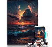 Adult Jigsaws 1000 Piece Beautiful Sunset 1000 Piece Puzzle,Stress Reliever Difficult Challenge Unique Home Decor And Gifts 38x26cm