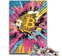 Adult Jigsaws 1000 Piece Bitcoin Logo Challenging Game And Family Play Wall Decoration Unique Birthday And Xmas Gifts 26x38cm