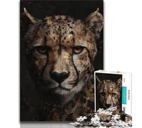 Adult Jigsaws 1000 Piece Black And Gold Leopard Teenager Puzzles,Challenging Game Toys Wall Decoration Unique Birthday And Xmas Gifts 26x38cm