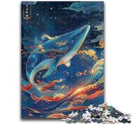 Adult Jigsaws 1000 Piece Blue Whale with Feathers Challenging To Complete But Fun And Humorous Birthday Present, Gifts, Wall Art 50x75cm