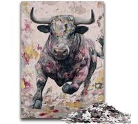 Adult Jigsaws 1000 Piece Bull Oil Painting for And from 14 Years And over Play Toys Because It Is Ideal As A Gift for The Whole Family 50x75cm