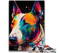Adult Jigsaws 1000 Piece Bull Terrier Colorful Help The Brain Exercise Addictive Toys to Cultivate Patience Suitable for Couples 38x26cm