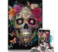 Adult Jigsaws 1000 Piece Butterfly Skull Teenager Puzzles,Challenging Game Toys Wall Decoration Unique Birthday And Xmas Gifts 26x38cm