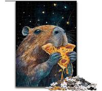 Adult Jigsaws 1000 Piece Capybara Eats Pizza, Educational Games Home Decoration Is Ideal As A Gift for The Whole Family (Size 50x75cm)