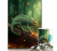 Adult Jigsaws 1000 Piece Chameleon in The Forest 1000 Piece Puzzle,Educational Games Home Decoration Birthday Present, Gifts, Wall Art (size 75x50cm)