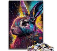 Adult Jigsaws 1000 Piece Colorful Cute Rabbit for And 14 Years And over Interesting Stress Reduction Gifts for Friends And Family 50x75cm