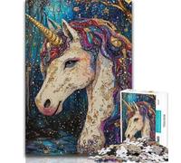 Adult Jigsaws 1000 Piece Colorful Unicorn 1000 Piece Puzzle,Educational Games Home Decoration Birthday Present, Gifts, Wall Art (size 75x50cm)