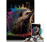 Adult Jigsaws 1000 Piece Colourful Hedgehog 1000 Piece Puzzle,Educational Games Home Decoration Birthday Present, Gifts, Wall Art (size 38x26cm)