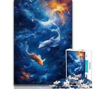Adult Jigsaws 1000 Piece Cosmic Koi Teenager Puzzles,Challenging Game Toys Wall Decoration Unique Birthday And Xmas Gifts 75x50cm