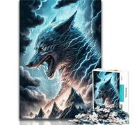 Adult Jigsaws 1000 Piece Cosmic Nebula Wolf Teenager Jigsaw,Staycation Kill Time with Fully Interlocking Randomly Shaped Pieces (size 38x26cm)