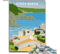Adult Jigsaws 1000 Piece Costa Brava Spain Art Learning Educational Toys Family Games Educational Game for Birthday, Chrismas (38x26cm) 1000pcs