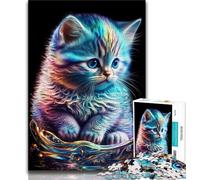 Adult Jigsaws 1000 Piece Cute Nebula Kitten 1000 Piece Puzzle,Stress Reliever Difficult Challenge Unique Home Decor And Gifts 38x26cm