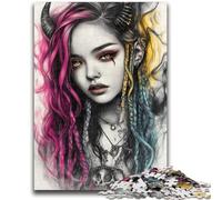 Adult Jigsaws 1000 Piece Devil Girl Help The Brain Exercise Addictive Toys to Cultivate Patience Suitable for Couples 38x26cm
