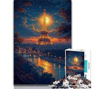 Adult Jigsaws 1000 Piece Eiffel Tower Teenager Jigsaw,Staycation Kill Time with Fully Interlocking Randomly Shaped Pieces (size 38x26cm)