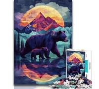 Adult Jigsaws 1000 Piece Fantasy Brown Bear 1000 Piece Puzzle,Stress Reliever Difficult Challenge Unique Home Decor And Gifts 38x26cm