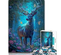 Adult Jigsaws 1000 Piece Fantasy Deer Teenager Jigsaw,Staycation Kill Time with Fully Interlocking Randomly Shaped Pieces (size 75x50cm)