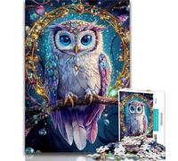 Adult Jigsaws 1000 Piece Fantasy Diamond Owl Teenager Jigsaw,Staycation Kill Time with Fully Interlocking Randomly Shaped Pieces (size 75x50cm)