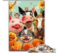 Adult Jigsaws 1000 Piece Farm Animals, Family Game Stress Reliever Difficult Challenge Enhance Love between Couples 50x75cm