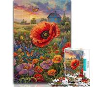 Adult Jigsaws 1000 Piece Farm Flower Sea Teenager Jigsaw,Staycation Kill Time with Fully Interlocking Randomly Shaped Pieces (size 38x26cm)