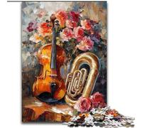 Adult Jigsaws 1000 Piece Flowers Violin Challenging To Complete But Fun And Humorous Unique Birthday And Gifts (size 26x38cm)