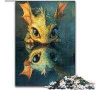 Adult Jigsaws 1000 Piece Flying Dragon Reflection, Stress Reliever Difficult Challenge Secret Santa Gifts for Age 14 Years Up (size 26x38cm)