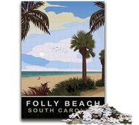 Adult Jigsaws 1000 Piece Folly Beach Help The Brain Exercise Addictive Toys to Cultivate Patience Suitable for Couples (size 50x70cm)