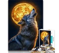 Adult Jigsaws 1000 Piece Full Moon Wolf Teenager Puzzles,Challenging Game Toys Wall Decoration Unique Birthday And Xmas Gifts 26x38cm