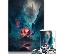 Adult Jigsaws 1000 Piece Galaxy Art Lotus 1000 Piece Puzzle,Stress Reliever Difficult Challenge Unique Home Decor And Gifts 38x26cm