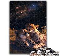 Adult Jigsaws 1000 Piece Galaxy Cheetah Teenager Puzzles,Challenging Game Toys Wall Decoration Unique Birthday And Xmas Gifts (50x75cm)