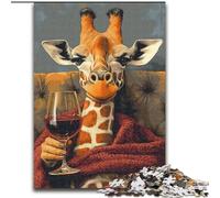Adult Jigsaws 1000 Piece Giraffe on The Sofa, Challenging Game And Family Play with Fully Interlocking Randomly Shaped Pieces (Size 50x75cm)