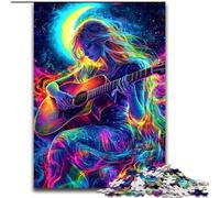 Adult Jigsaws 1000 Piece Girl Playing Guitar, Suitable for Ages 14 And Up Home Decor Deal As Gifts for The Whole Family (size 26x38cm)
