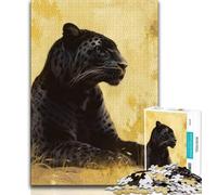 Adult Jigsaws 1000 Piece Golden Black Panther 1000 Pieces for Adults,Quiz Game Wall Decoration Unique Birthday And Xmas Gifts (size 75x50cm)