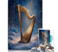 Adult Jigsaws 1000 Piece Golden Harp Teenager Jigsaw,Staycation Kill Time with Fully Interlocking Randomly Shaped Pieces (size 75x50cm)