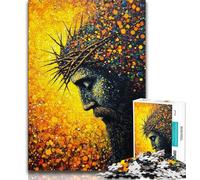 Adult Jigsaws 1000 Piece Golden Jesus 1000 Piece Puzzle,Educational Games Home Decoration Birthday Present, Gifts, Wall Art (size 38x26cm)