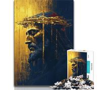 Adult Jigsaws 1000 Piece Golden Jesus Teenager Puzzles,Challenging Game Toys Wall Decoration Unique Birthday And Xmas Gifts 26x38cm
