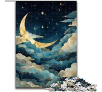 Adult Jigsaws 1000 Piece Golden Moon, Game Toys Every Piece Is Unique - Challenging Family Fun Game for for Age 14 (Size 26x38cm)